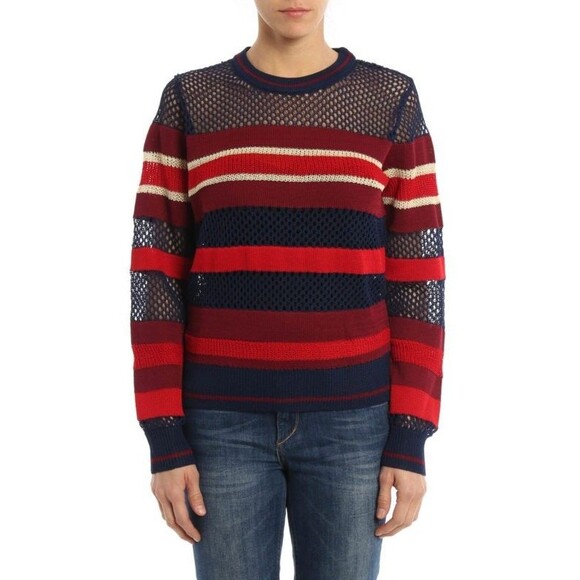 Isabel Marant Etoile Deacon Striped Mesh Sweater Crewneck Size 40 - Picture 4 of 10